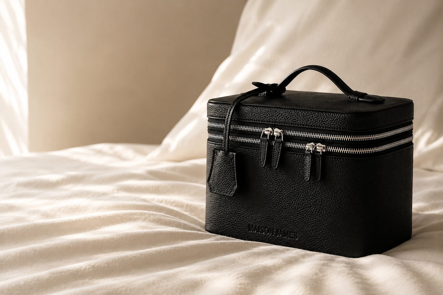 Maison James, Luxury Vanity Case, Personalized Vanity Case, Makeup case, Vanity Case, Black Vanity Case, Best Vanity Cases, Travel, Train Trunk, Personalized Gifts, Customized Gifts, Makeup organizer 